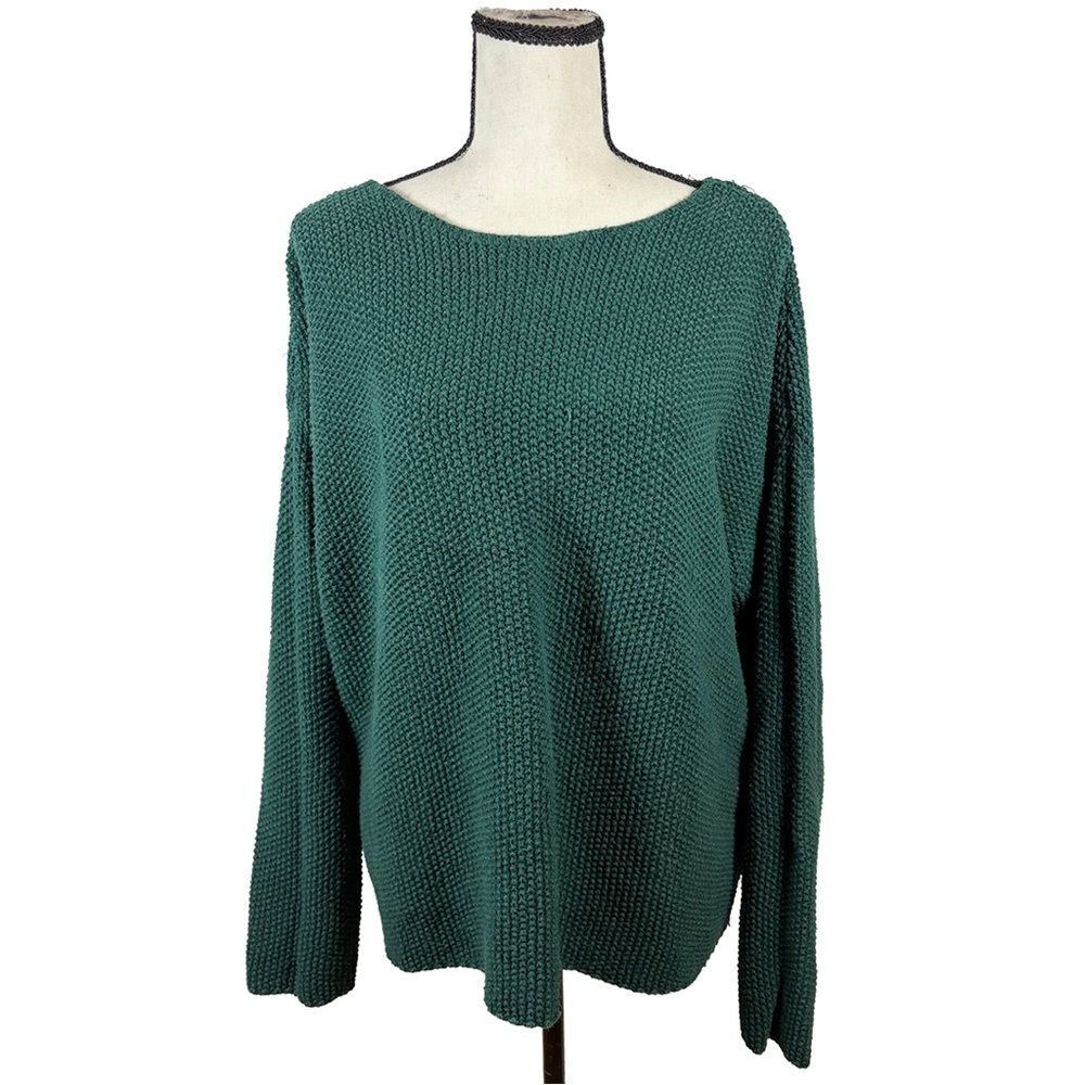 Express Tricot Chunky Knit Sweater Made in British Hong Kong Green